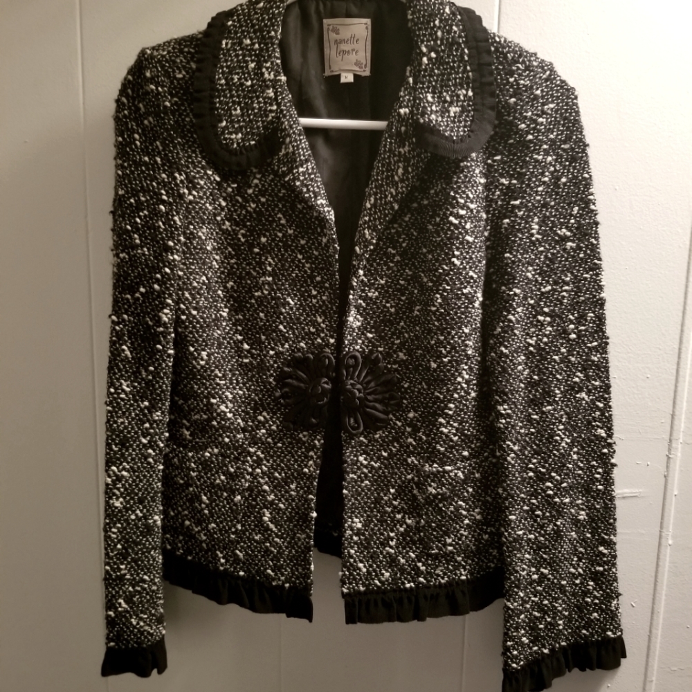 Nanette Lepore Blk/Ivory Lined Jacket - Like New!